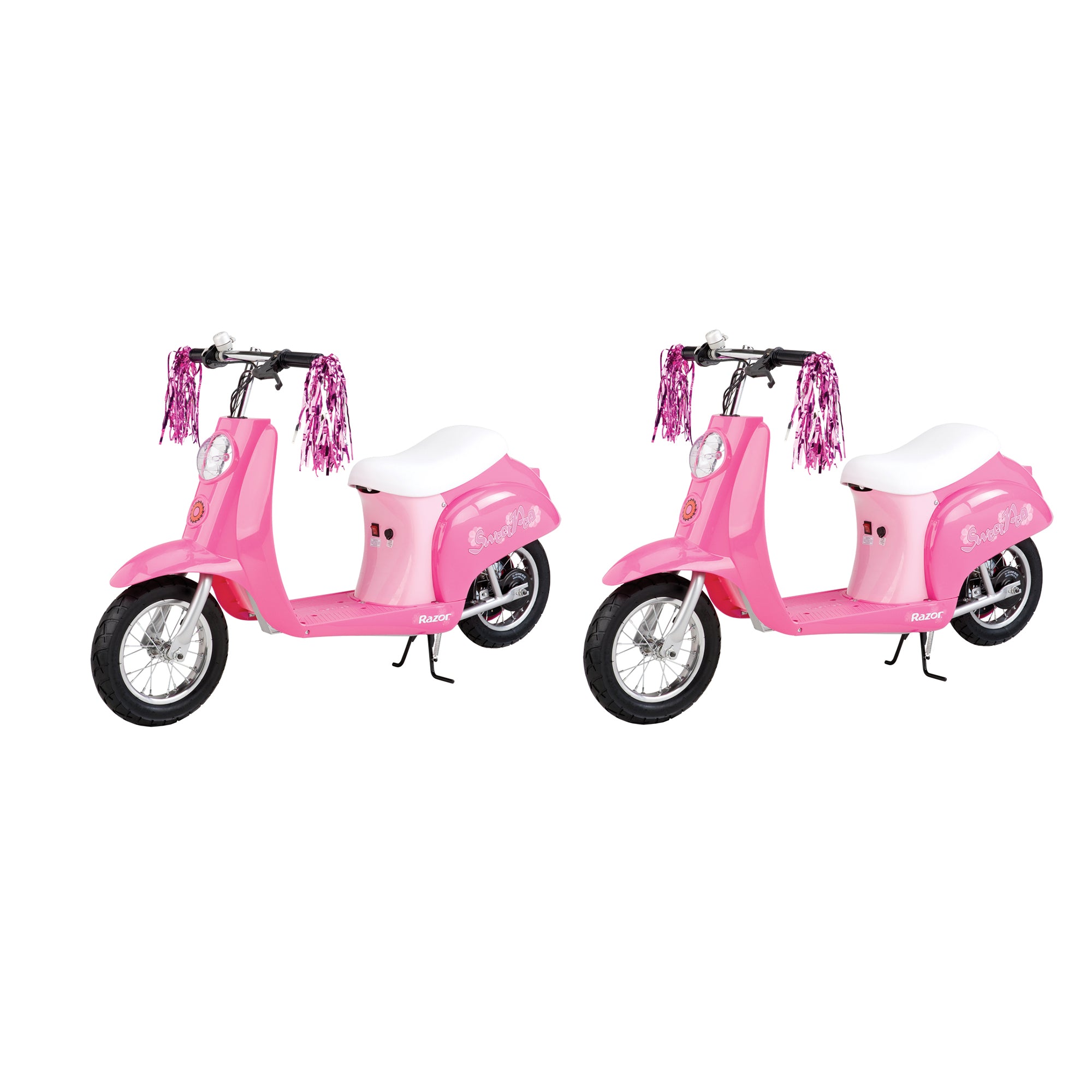 Razor Pocket Mod Mini Euro 24V Electric Retro Scooter, Sweet Pea Pink (2 Pack)