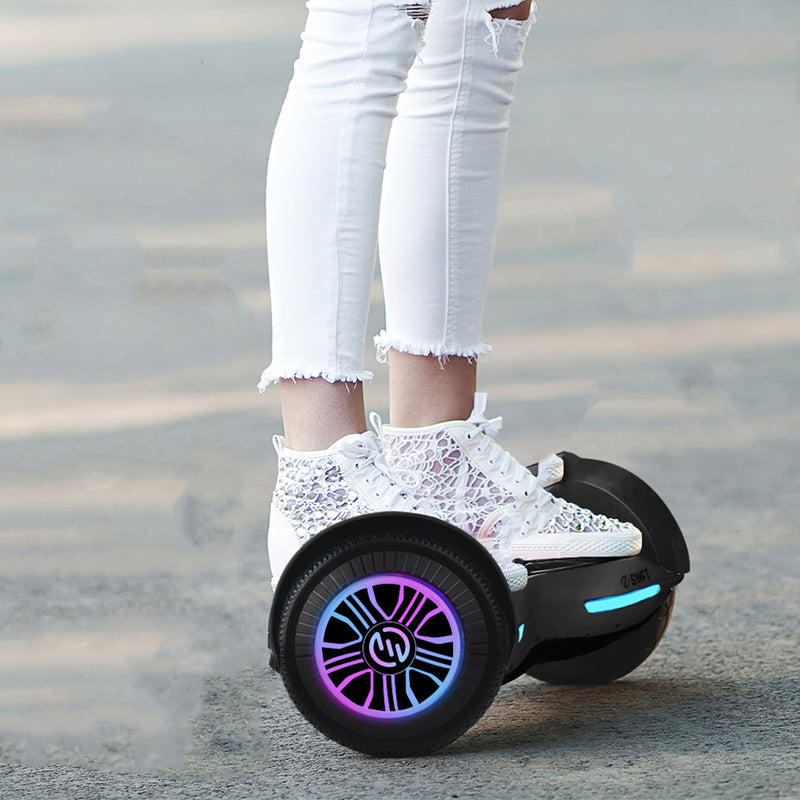 Ride SWFT Blaze Self Balancing Hoverboard Scooter w/ LED & 6.5 In Wheels, Carbon