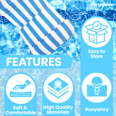 Swimline Modular Sling Chair Pool Raft Insert with Padded Head and Footrest - VMInnovations