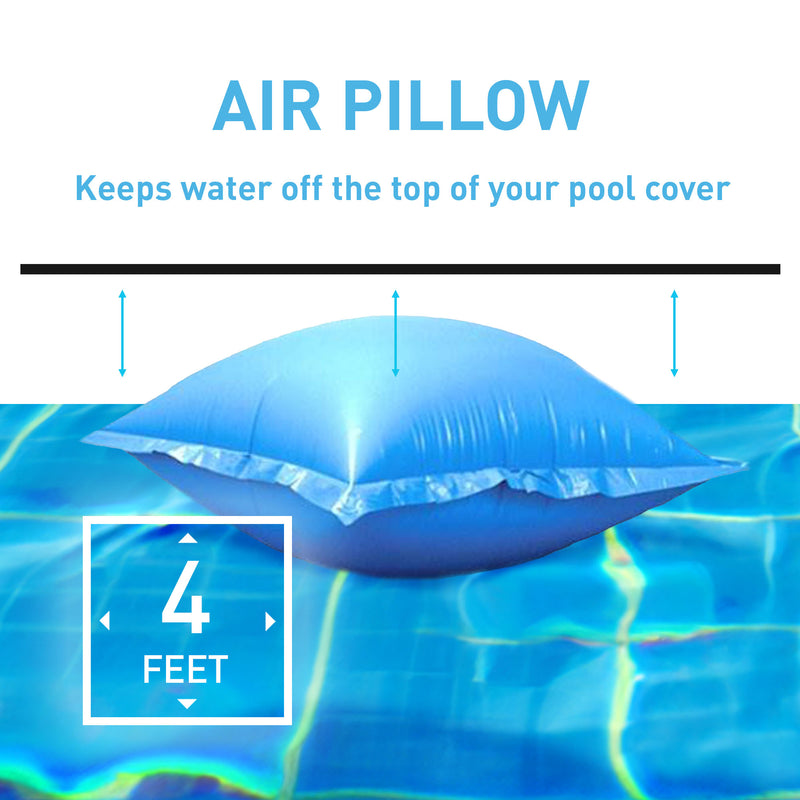 Swimline 24 Foot Round Swimming Pool Winter Cover and 3 4x4 Air Closing Pillows