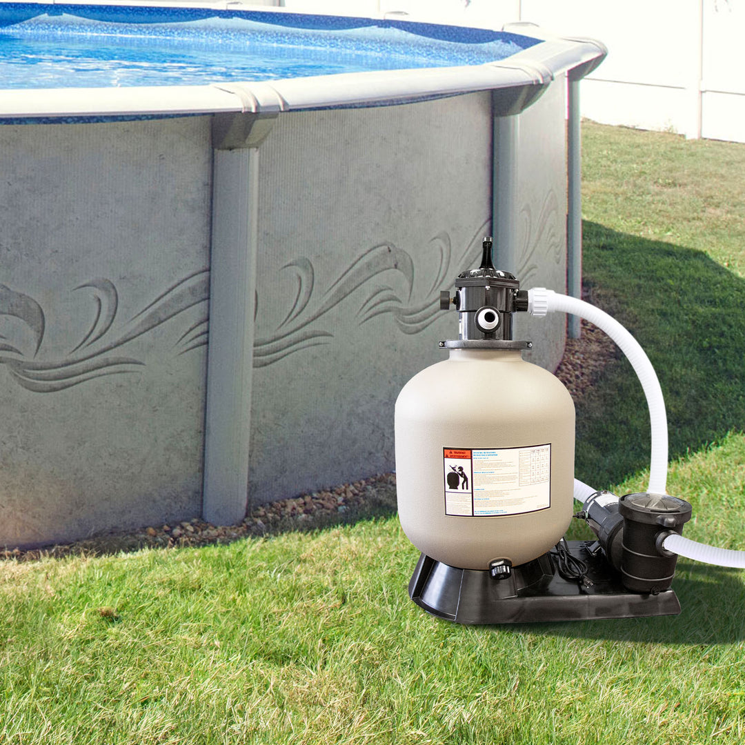 HYDROTOOLS by Swimline 19" Sand Filter Combo w/ Stand, 4500 GPH, 175lb Capacity