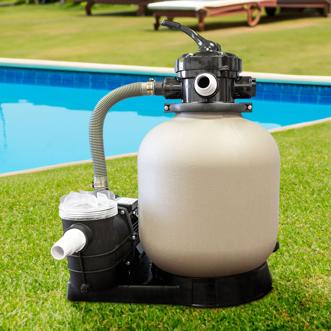 HYDROTOOLS by Swimline 14" Sand Filter Combo w/ Stand, 2400 GPH, 60lb Capacity