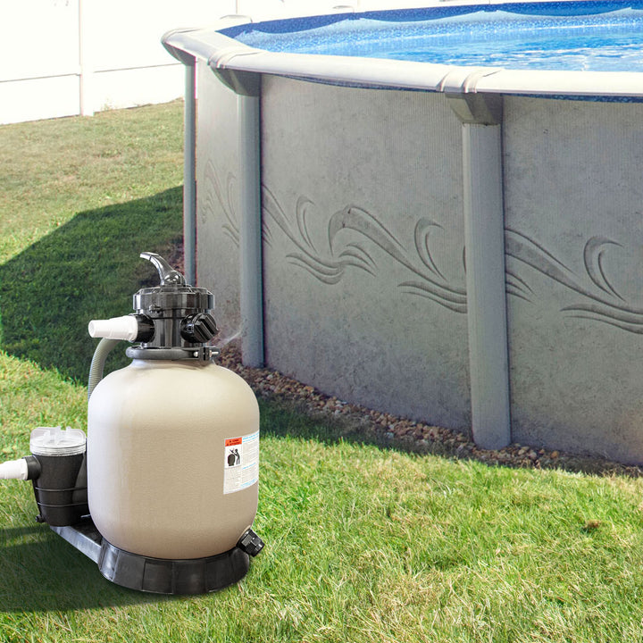 HYDROTOOLS by Swimline 14" Sand Filter Combo w/ Stand, 2400 GPH, 60lb Capacity