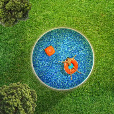 Swimline 15 Foot Swirl Round Above Ground Pool Wall Overlap Liner (For Parts)