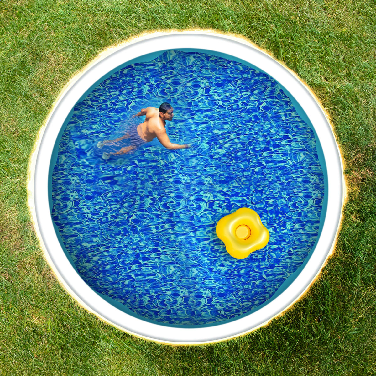 Swimline 15 Foot Swirl Round Above Ground Pool Wall Overlap Liner (For Parts)