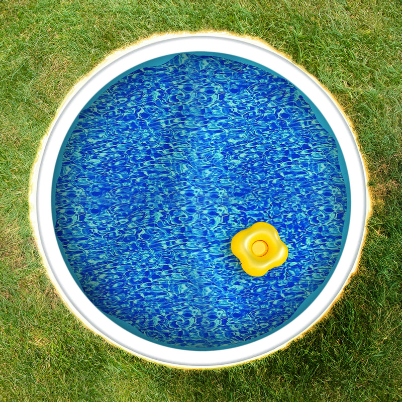 Swimline 24 Foot Swirl Blue Round Above Ground Swimming Pool Wall Liner (Used)