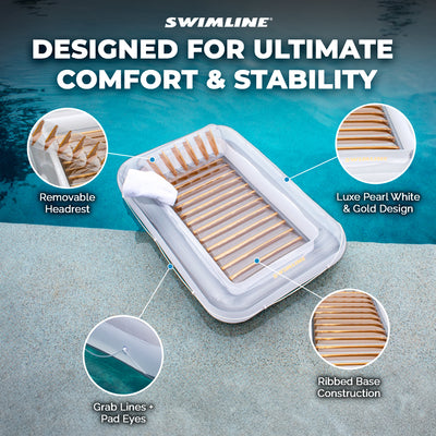 Swimline Luxe Edition Inflatable Suntan Floating Pool Lounger, (Used)