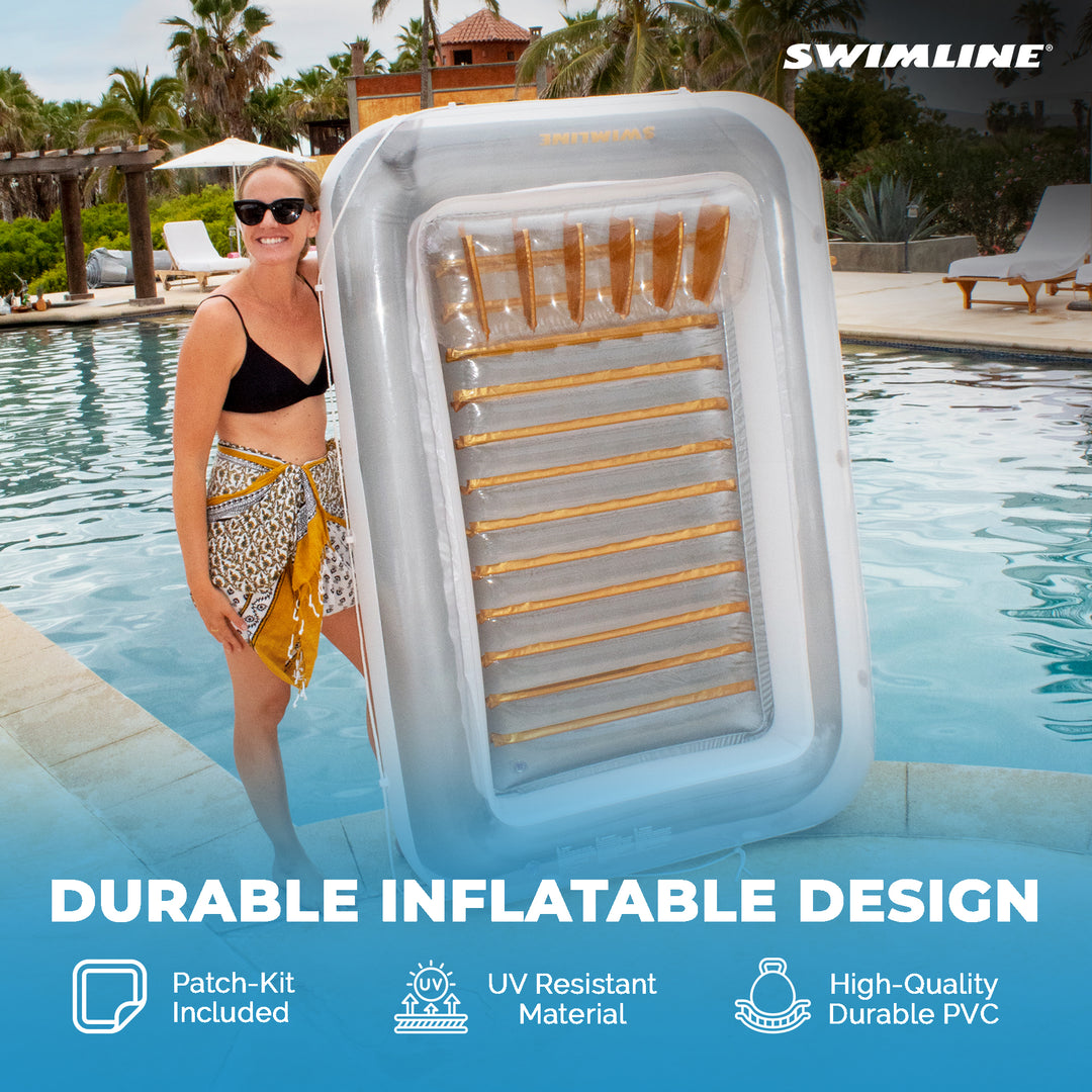 Swimline Luxe Edition Inflatable Suntan Floating Pool Lounger, (Open Box)