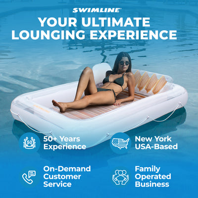 Swimline Luxe Edition Inflatable Suntan Floating Pool Lounger, (Used)