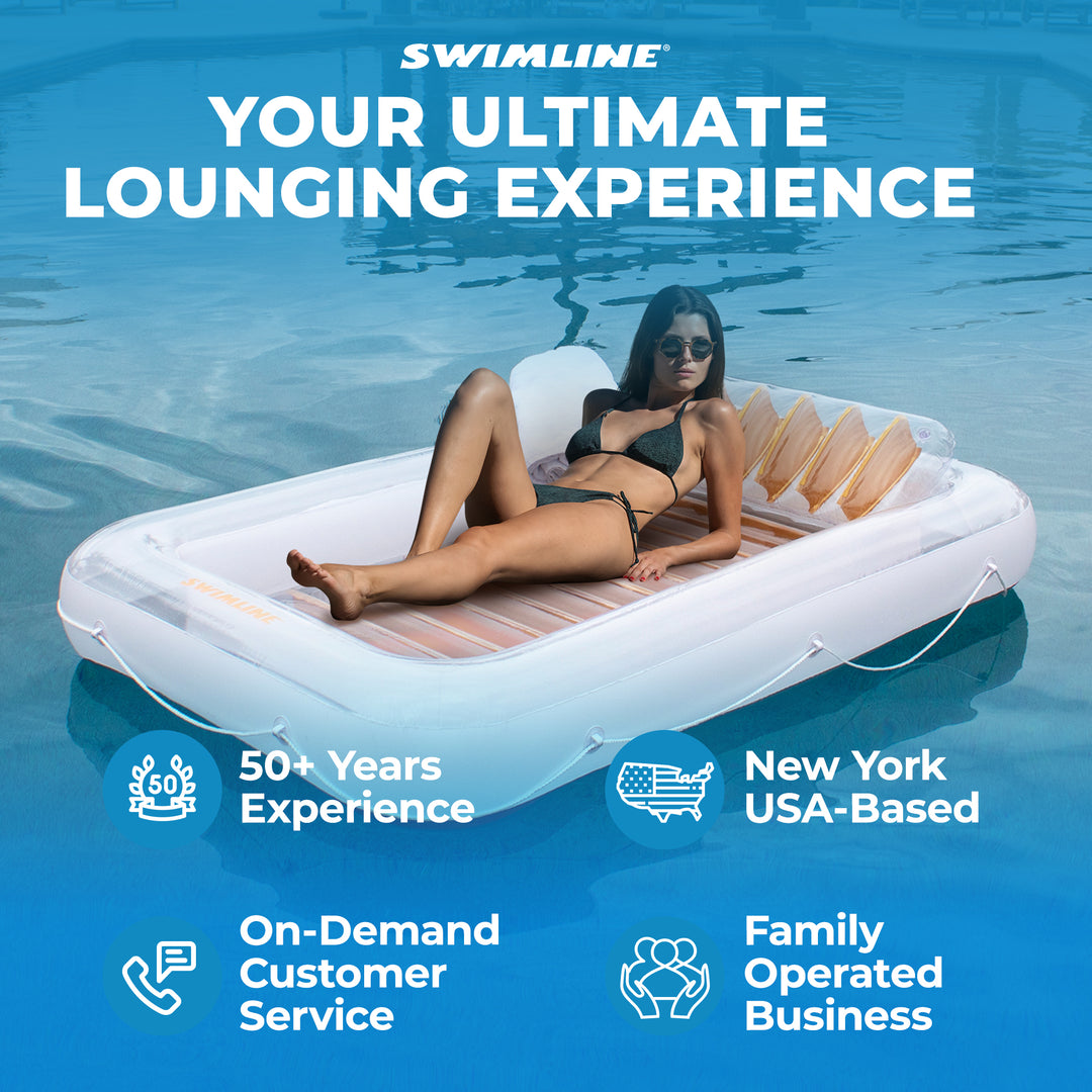 Swimline Luxe Edition Inflatable Suntan Floating Pool Lounger, (Open Box)