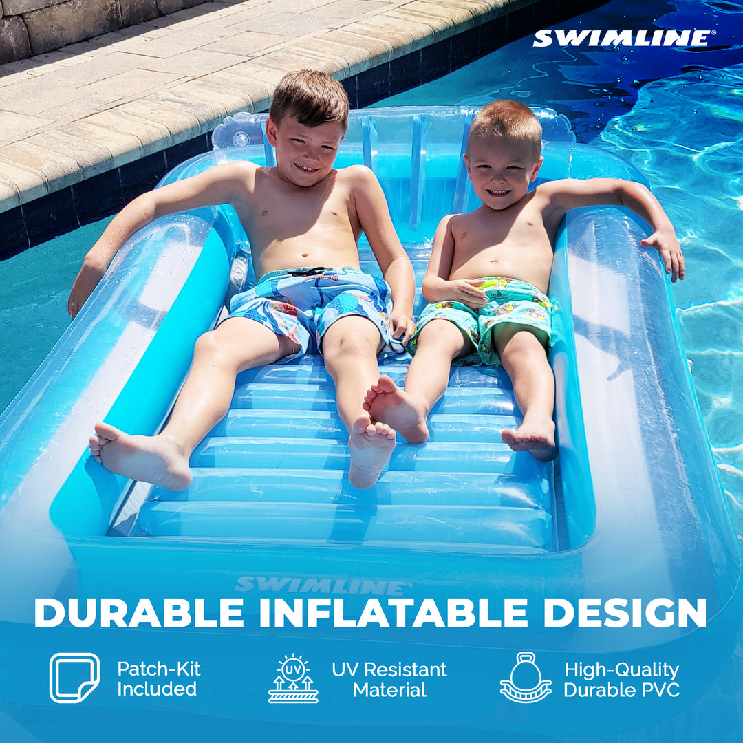 Swimline Original Suntan Tub Relaxing Outdoor Cushioned Water Float, Blue (Used)