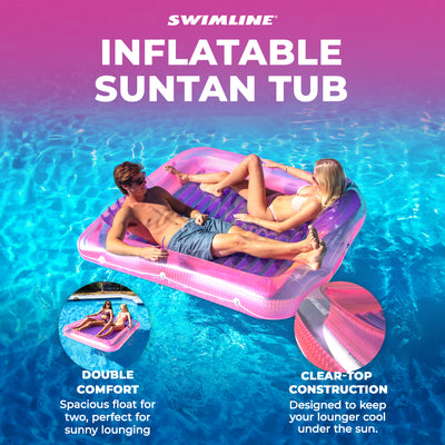 Swimline Original XL Suntan Tub Outdoor Water Float, Pink/Purple (Open Box)