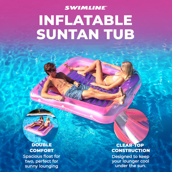 Swimline Original XL Suntan Tub Outdoor Water Float, Pink/Purple (Open Box)