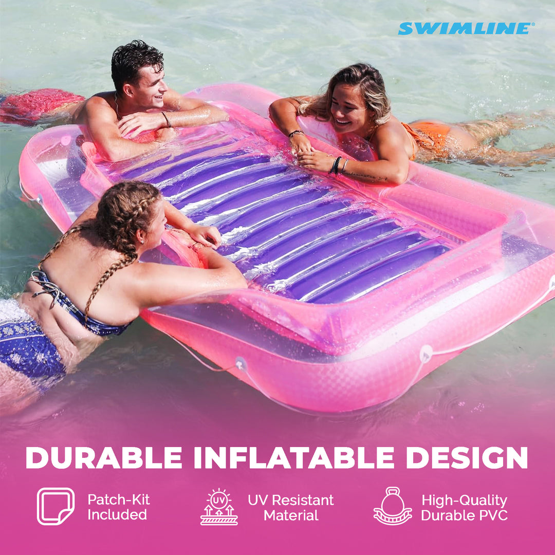 Swimline 71" Swimming Pool Inflatable Suntan Lounge Water Raft Float (4 Pack) - VMInnovations