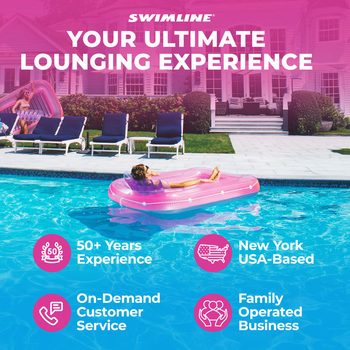 Swimline 71" Swimming Pool Inflatable Suntan Lounge Water Raft Float (4 Pack) - VMInnovations