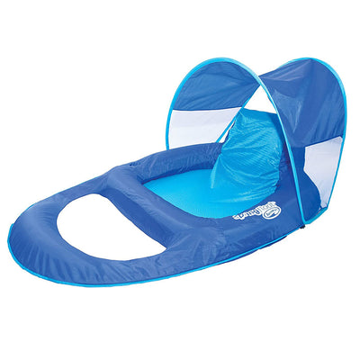 SwimWays Spring Float Recliner with Inflatable Twist & Fold Spring Pool Float