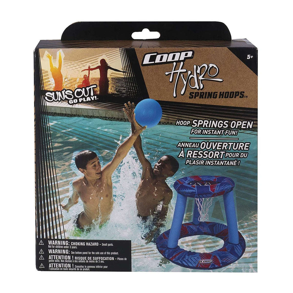SwimWays Coop Floating Water Pool Basketball Hoop w/ Twist and Fold Design, Blue