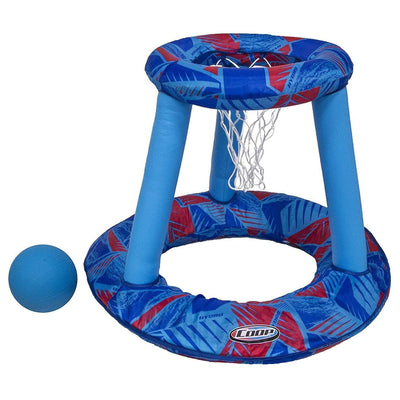 SwimWays Coop Floating Water Pool Basketball Hoop w/ Twist and Fold Design, Blue