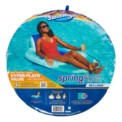 SwimWays Inflatable Twist & Fold Recliner Pool Float w/ Cup Holder (For Parts)