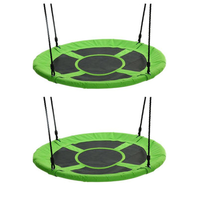 Swinging Monkey Giant 40" Web Outdoor Family Play Saucer Swing, Green (2 Pack) - VMInnovations