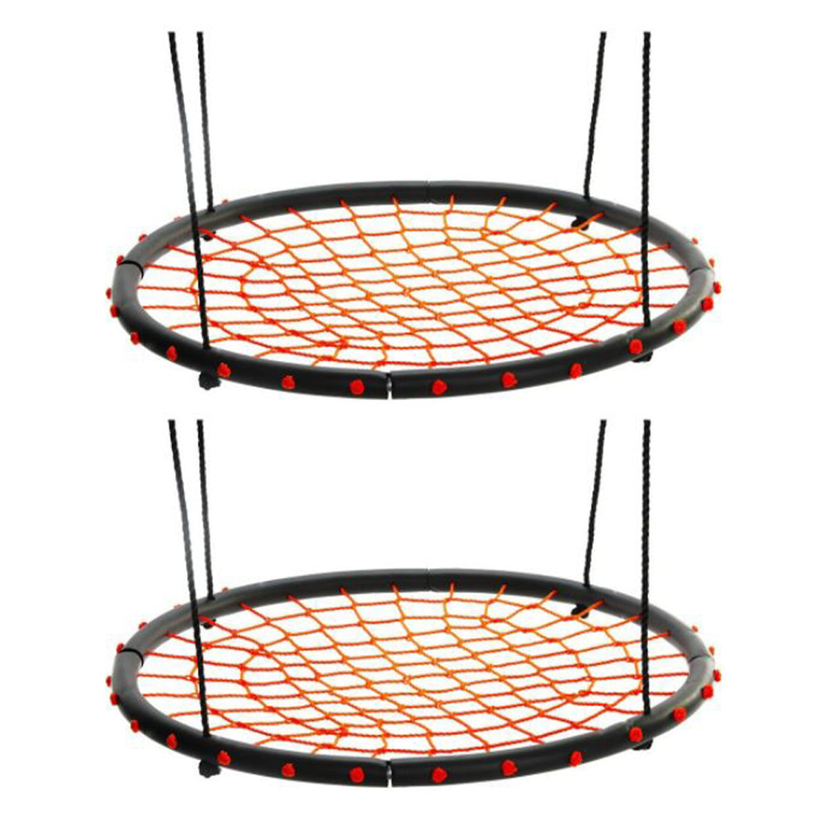 Swinging Monkey Giant 40" Spider Web Outdoor Tree Saucer Swing, Orange (2 Pack) - VMInnovations