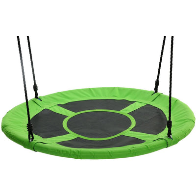Swinging Monkey Giant 40 Inch Web Fabric Outdoor Family Play Saucer Swing, Green