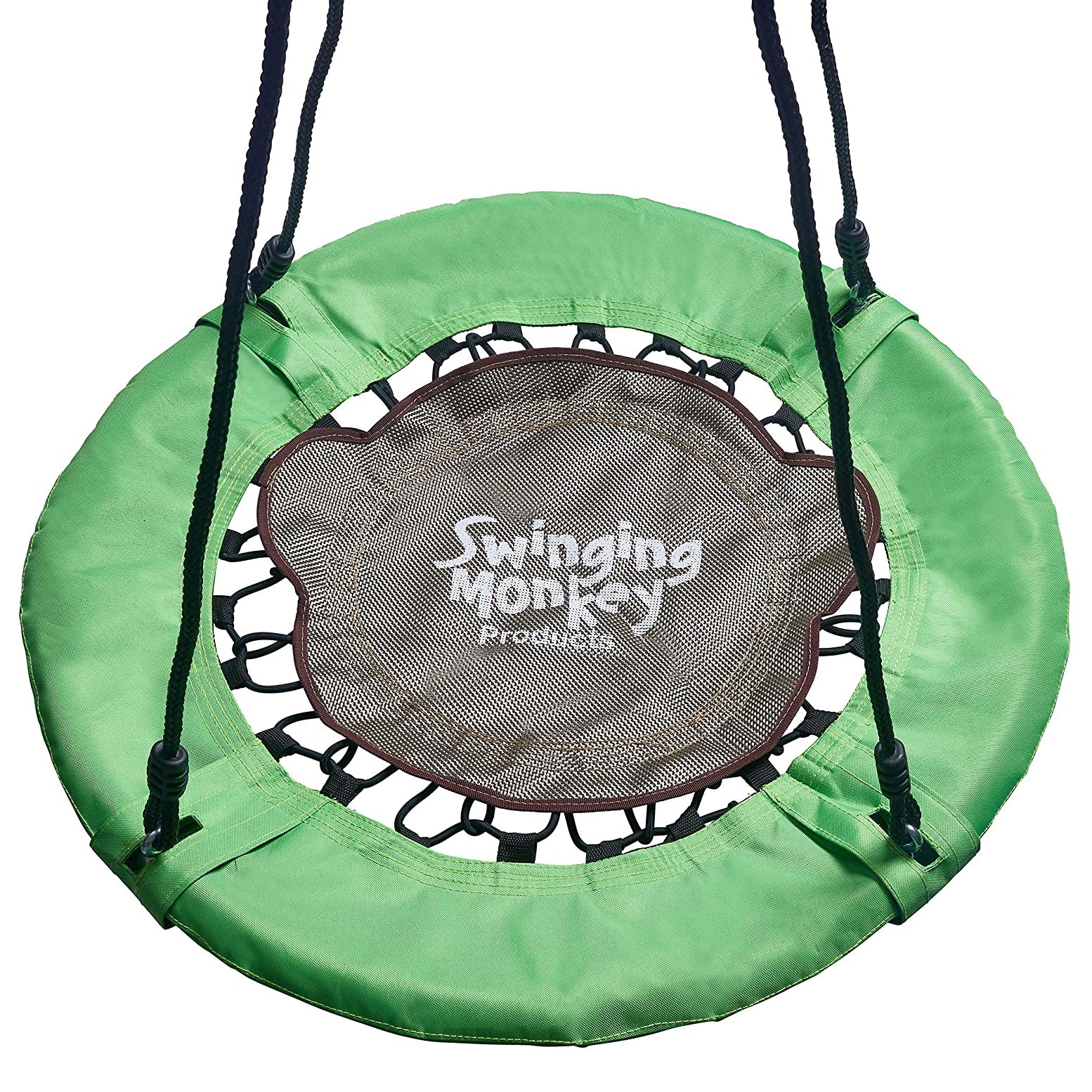 Swinging Monkey Giant 30" Weatherproof Bungee Outdoor Tree Saucer Swing, Green - VMInnovations