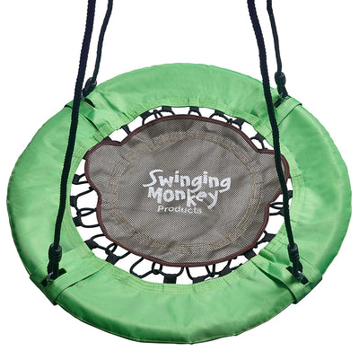 Swinging Monkey Giant 30" Weatherproof Bungee Outdoor Tree Saucer Swing, Green