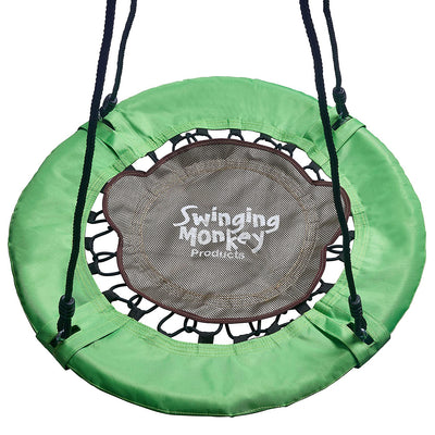 Swinging Monkey Giant 30" Weatherproof Bungee Tree Saucer Swing, Green (Used) - VMInnovations