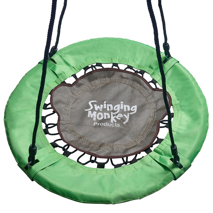 Swinging Monkey Giant 30" Bungee Outdoor Tree Saucer Swing, Green (Open Box) - VMInnovations