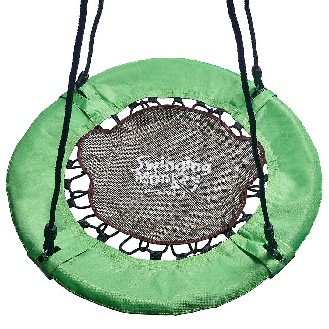 Swinging Monkey Giant 30" Weatherproof Bungee Tree Saucer Swing, Green (Used)