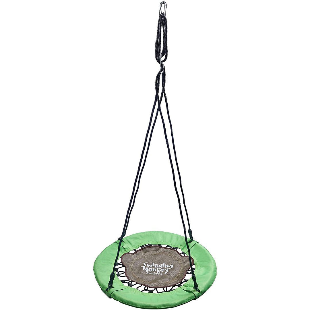 Swinging Monkey Giant 30" Weatherproof Bungee Outdoor Tree Saucer Swing, Green