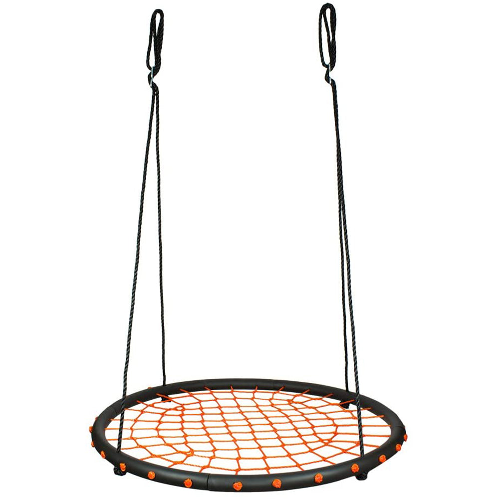 Swinging Monkey Giant 40" Spider Web Outdoor Tree Saucer Swing, Orange (2 Pack) - VMInnovations