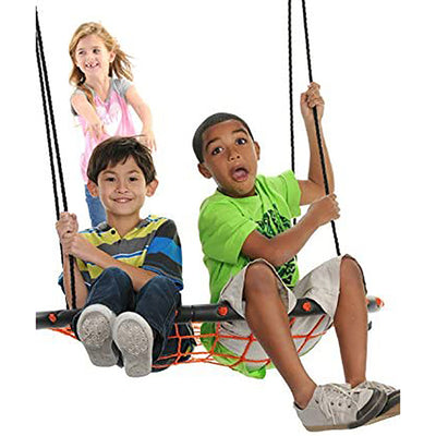 Swinging Monkey Giant 40" Spider Web Outdoor Tree Saucer Swing, Orange (2 Pack) - VMInnovations