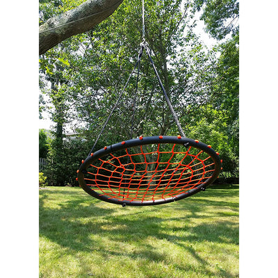Swinging Monkey Giant 40" Spider Web Outdoor Tree Saucer Swing, Orange (2 Pack) - VMInnovations