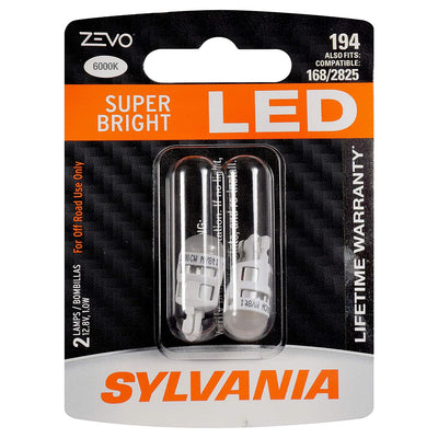 Sylvania Zevo 194 White LED Interior Exterior Light Bulbs (2 Pack) (Open Box)