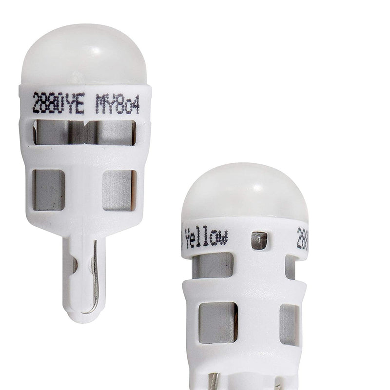 Sylvania Zevo 194 Amber T10 LED Bright Interior Exterior Light Bulb Set (2 Pack)