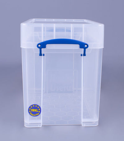 Really Useful Box 19L Transparent Storage Container with Lid, 2 Pack (Open Box) - VMInnovations