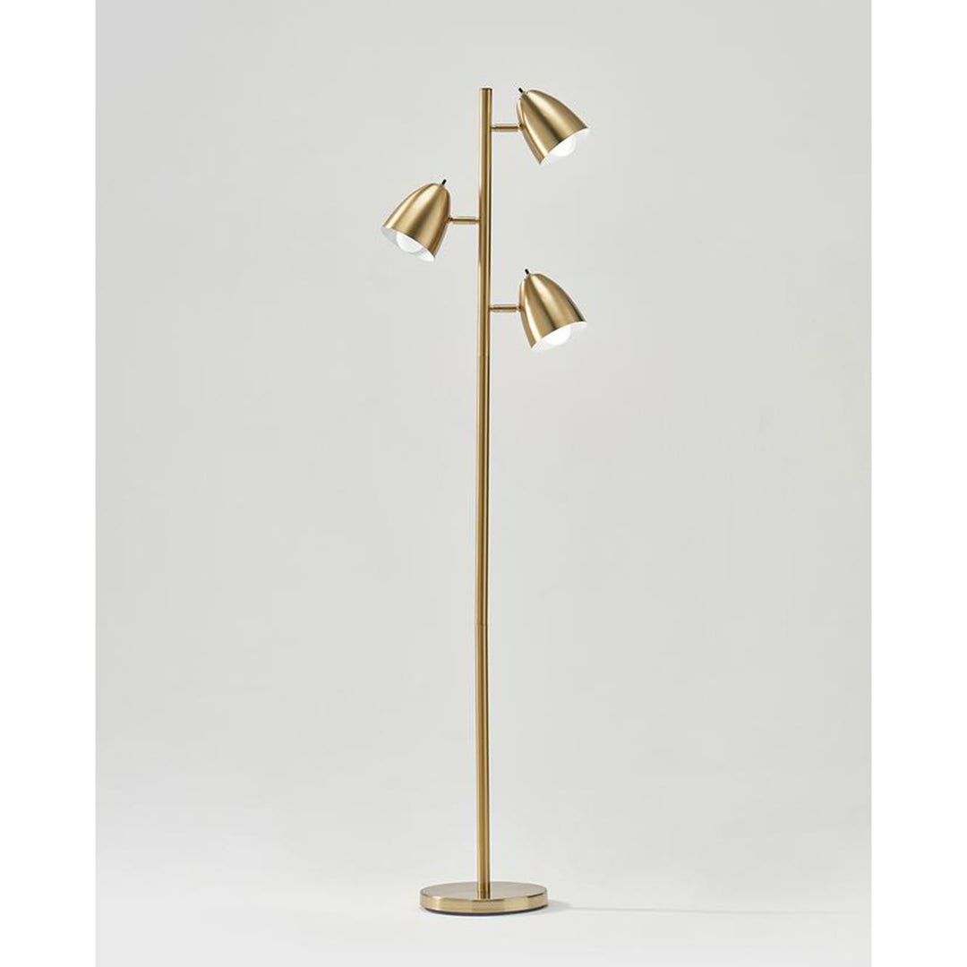 Brightech Jacob 3 Light Tree Floor Lamp Pole with LED Lights, Brass (Open Box)