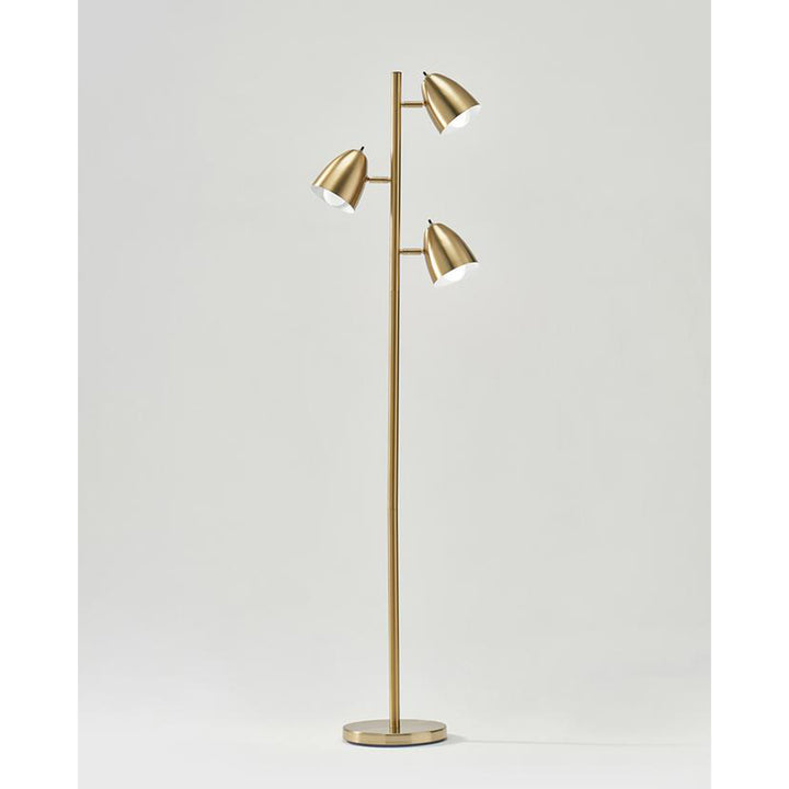Brightech Jacob 3 Light Tree Floor Lamp Pole with LED Lights, Brass (Open Box)