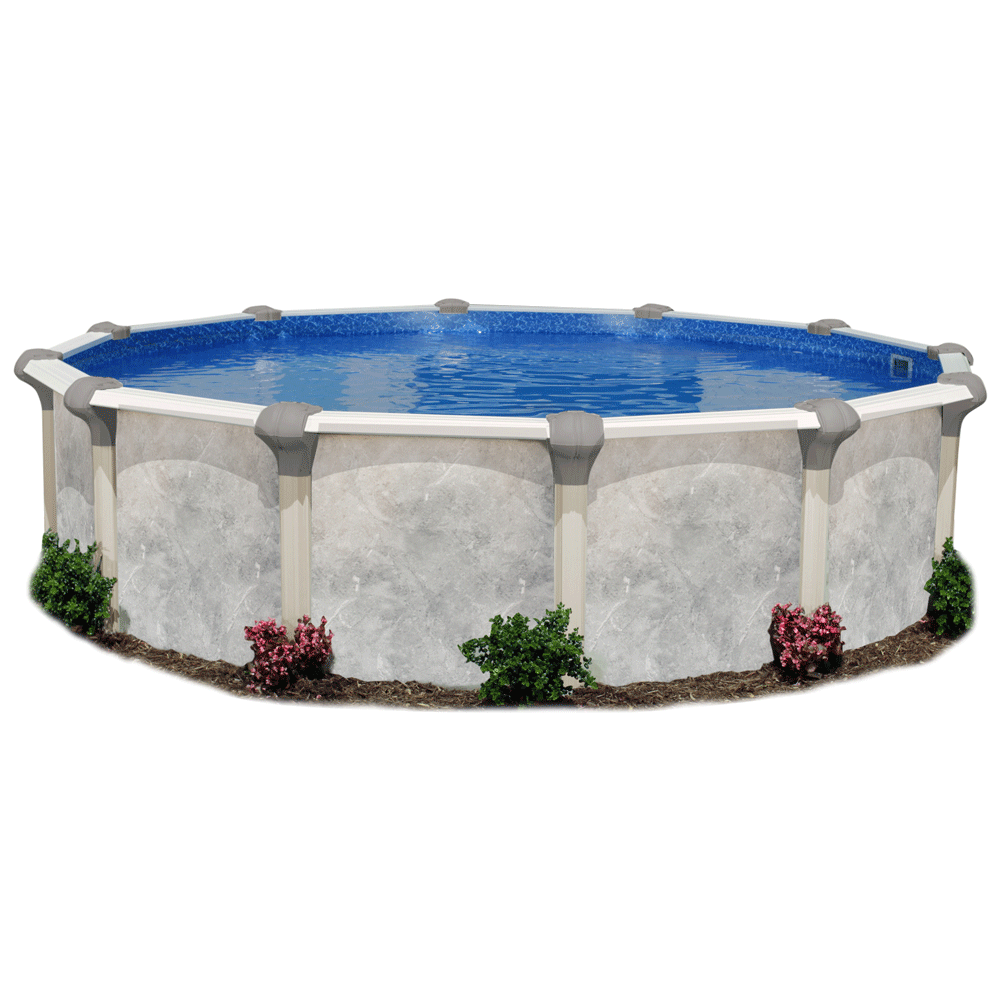 Tahitian 16ft x 16ft x 52in Round Resin Frame Family Swimming Pool Stone Pattern