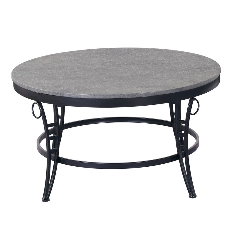 Wallace & Bay Emmerson 35" Round Coffee Table w/ Metal Base, Gray (Used)