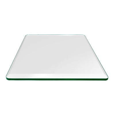 Dulles 30" Square Beveled Edge 1/2" Thick Tempered Glass Table Top (Open Box)