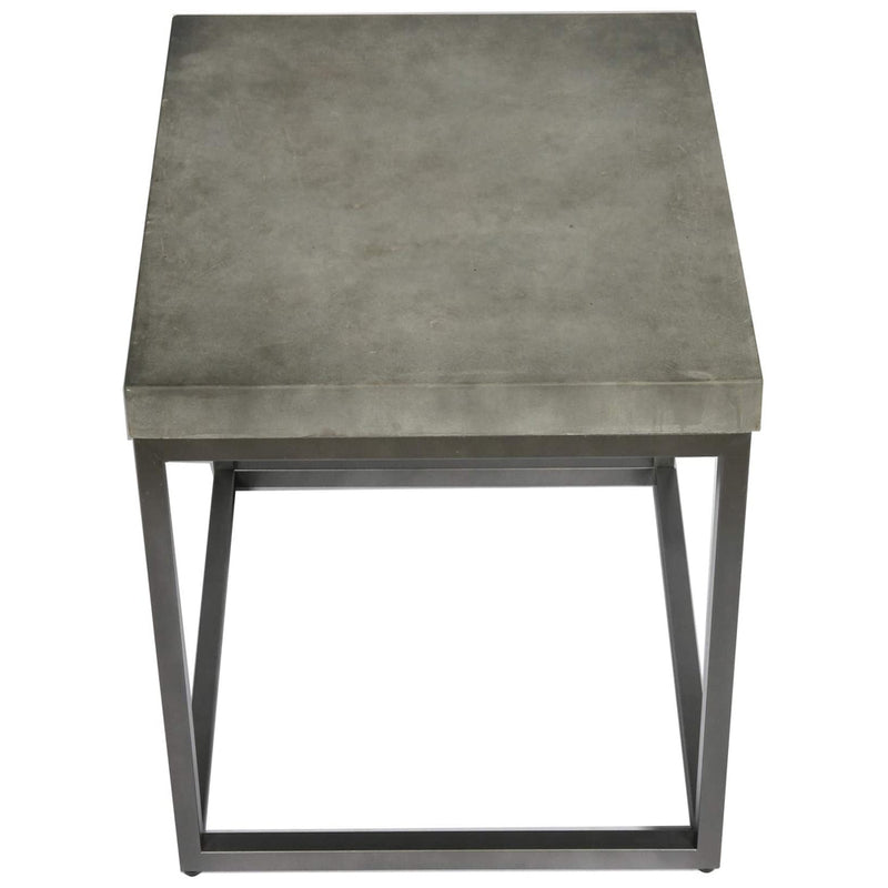 Wallace & Bay Onyx 22 Inch Concrete Style Top Square Accent End Table, (2 Pack)