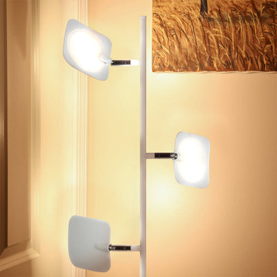 Brightech Tree LED Spotlight Bright 3 Light Standing Floor Lamp Pole, White