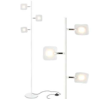 Brightech Tree LED Spotlight Bright 3 Light Floor Lamp Pole, White (Open Box)