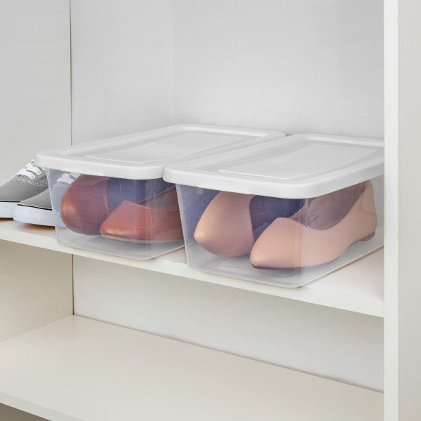 Sterilite 6 Qt Storage Box, Stackable Plastic Container, Home Organizer, 12 Pack