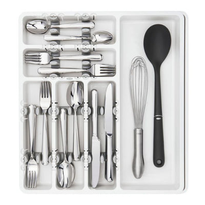OXO Good Grip Large Expandable Utensil Storage Organizer, White (Open Box)