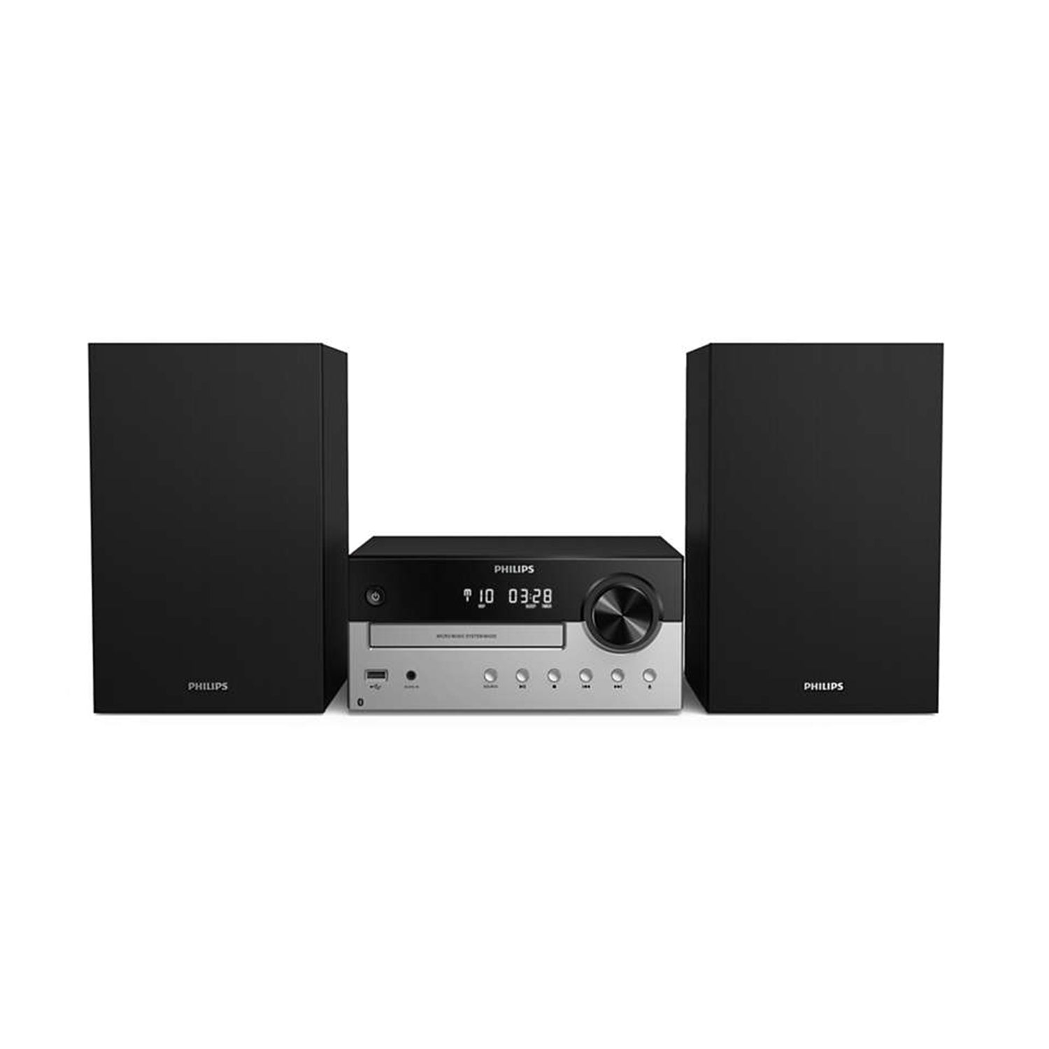 Philips Micro Music System Home Stereo with CD USB FM & Bluetooth, 60W(Open Box) - VMInnovations
