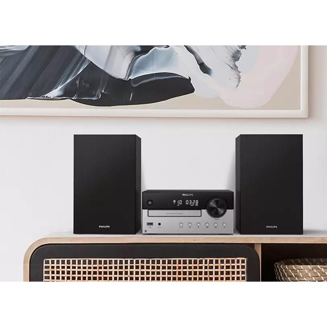 Philips Micro Music System Home Stereo with CD USB FM & Bluetooth, 60W(Open Box)